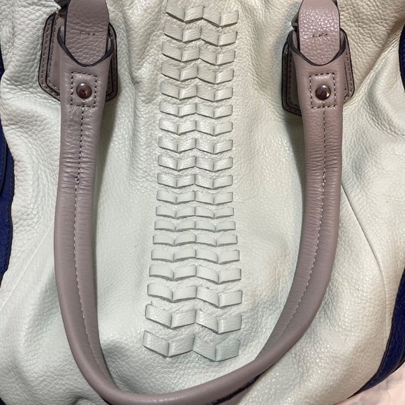 orYANY Braided Genuine Leather Tote Shopper Shoulder Handbag Grey Blue - Picture 10 of 16